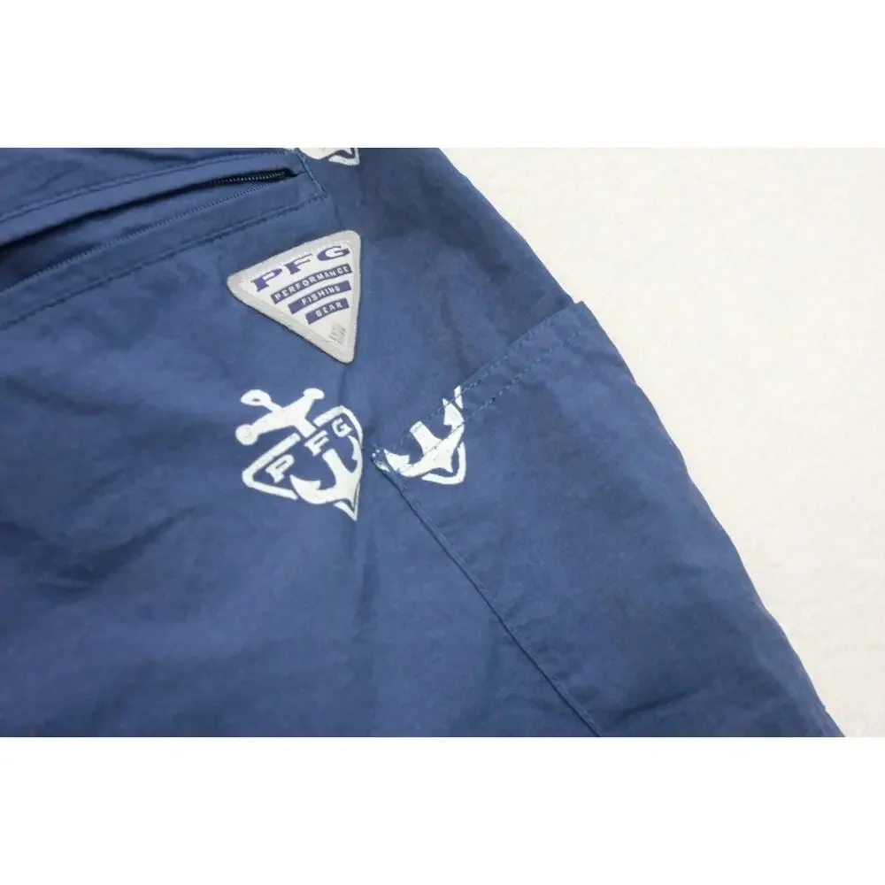 Columbia PFG Swim Trunks Omni-Shade Fishing Shorts Anchors 6